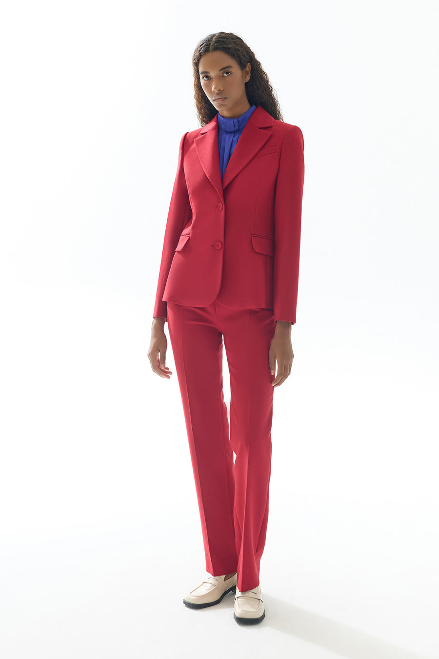 RED WOMEN JACKET PANTS SET