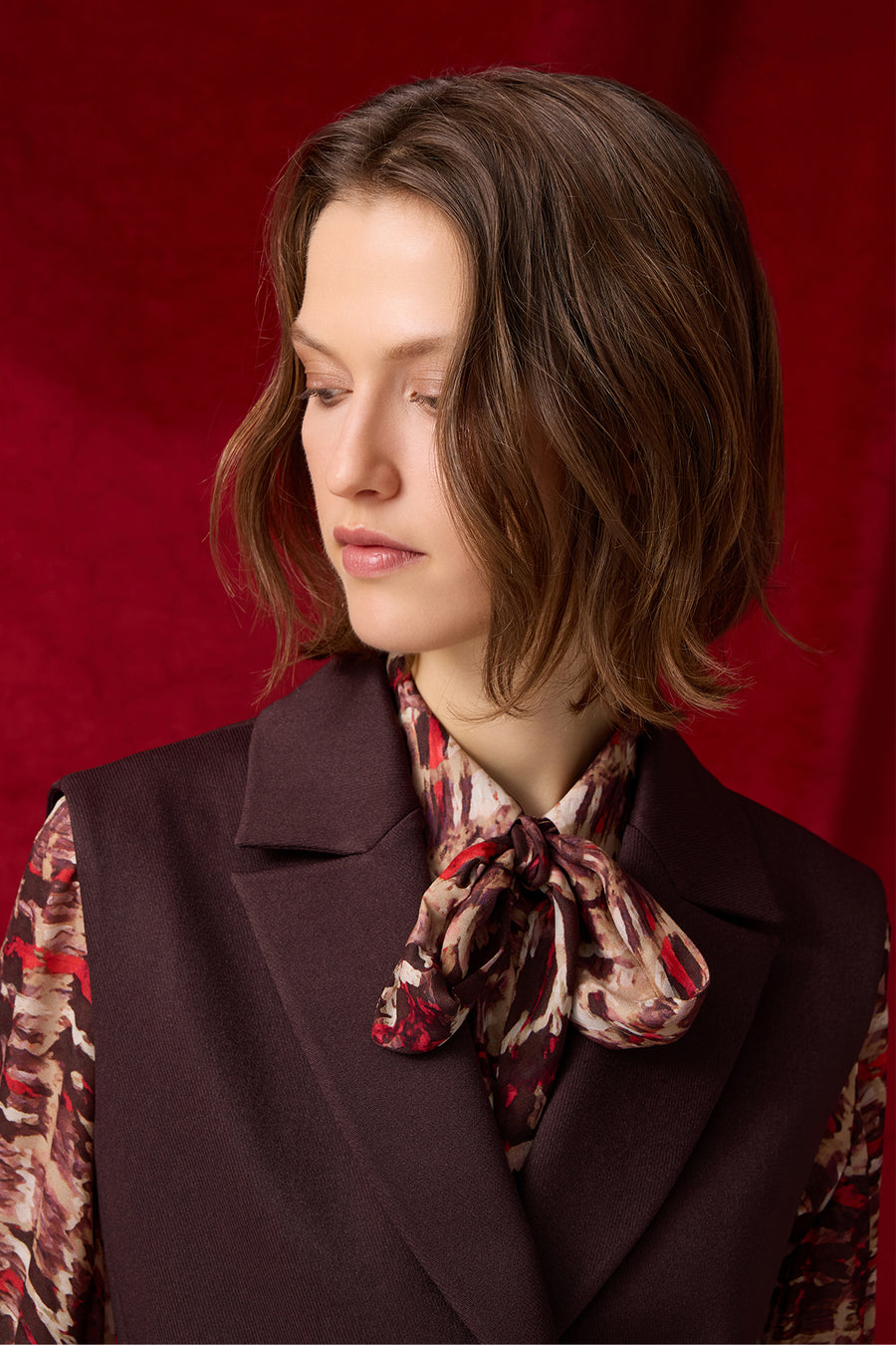 ACI KAHVE KOLSUZ KADIN YELEK ETEK TAKIM