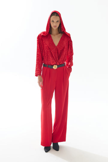 RED PALAZZO WOMEN'S TROUSERS