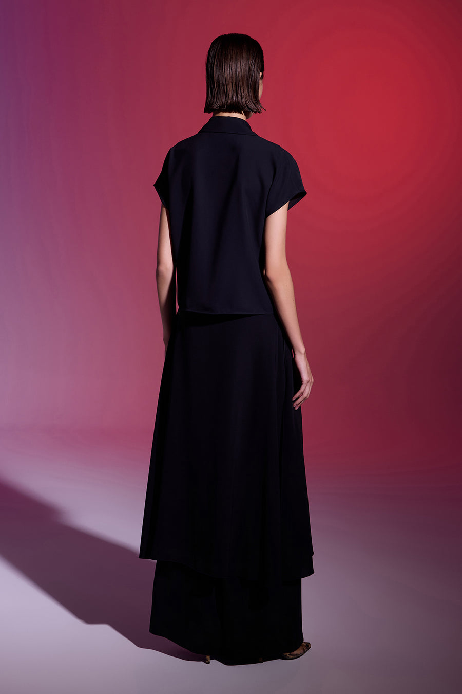 SİYAH ASİMETRİK MODEL PANTOLON ETEK