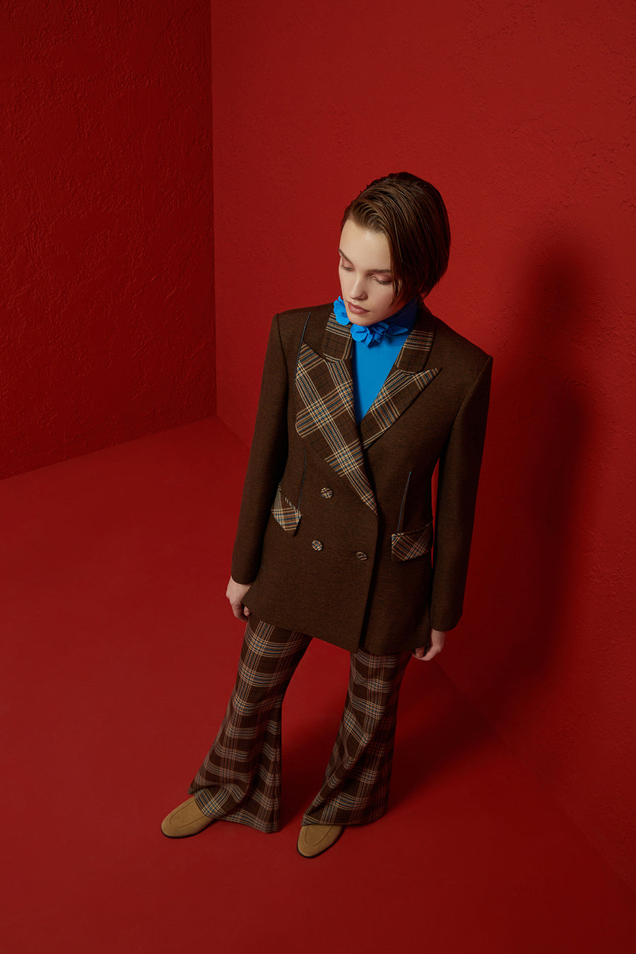  BROWN CHECKED SPANISH TROUSERS